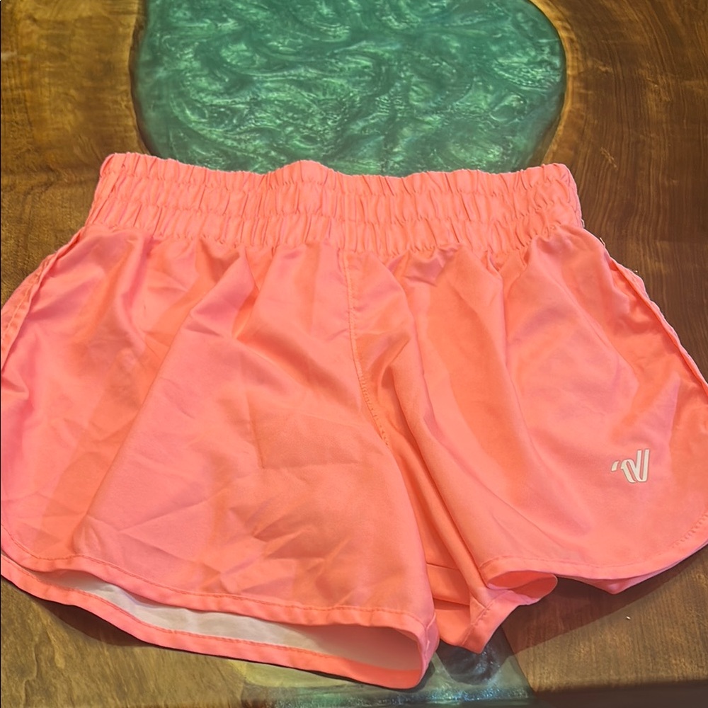 Varsity Spirit Melon Cheer Shorts with liner, Size SP, Length 14, 100% Polyester